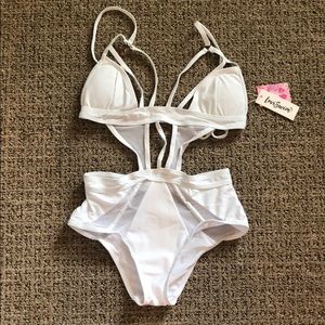White One-Piece Swim Suit